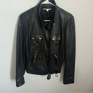 Gianni Bini black leather moto jacket